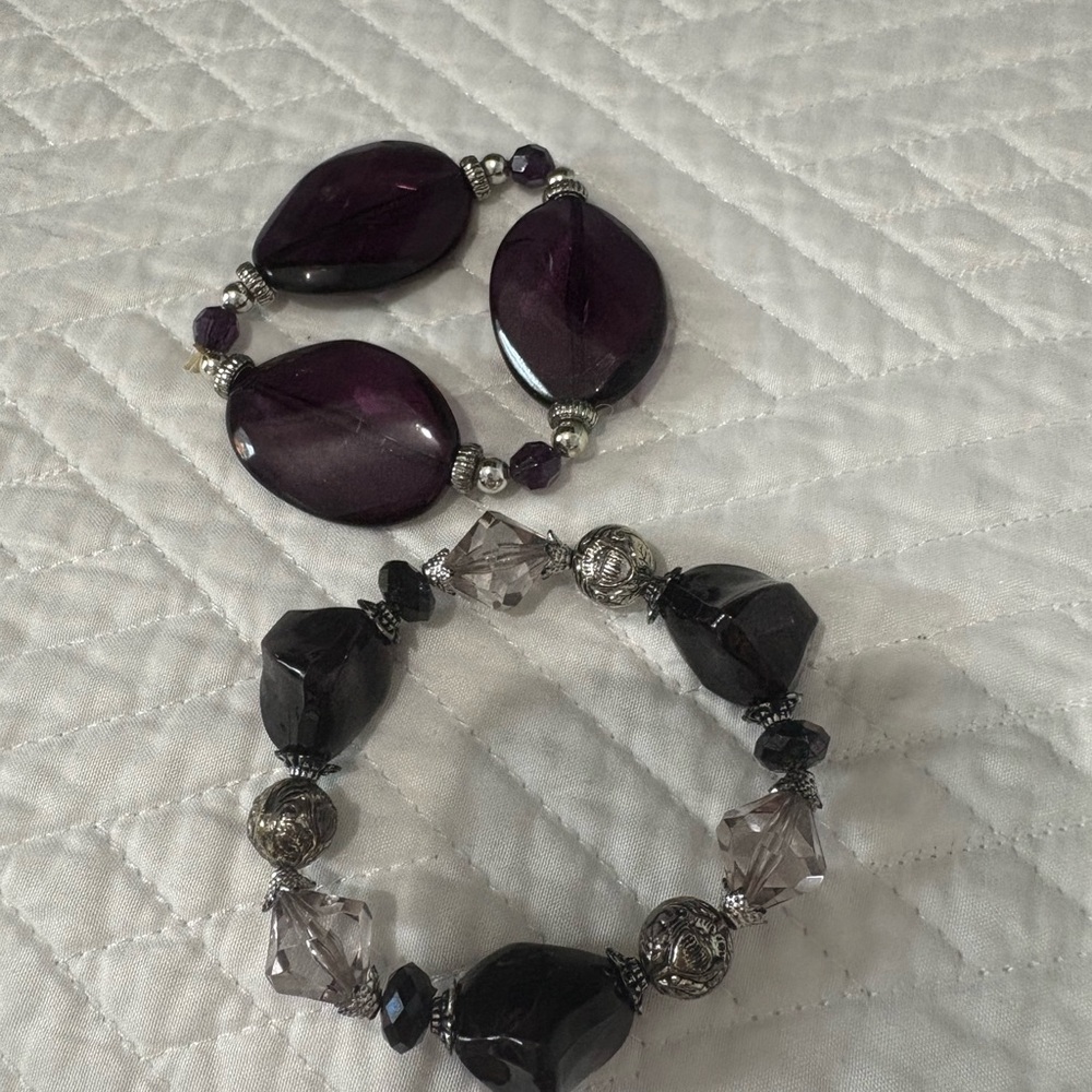 Elegant Purple and Silver Women's Jewelry Bracelets